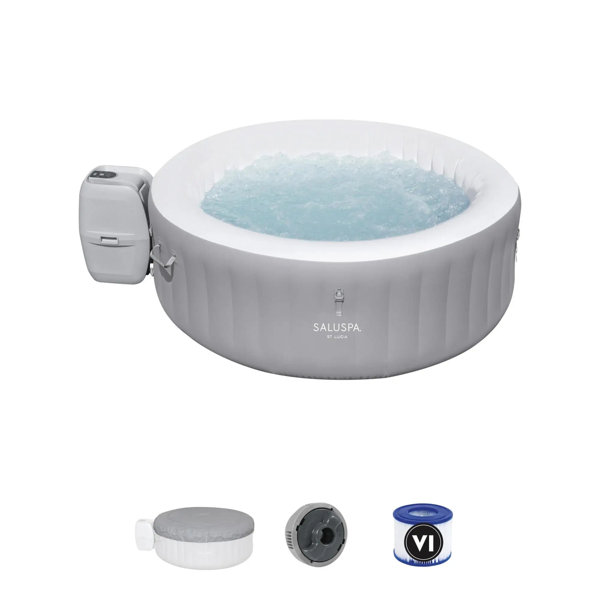 Bestway Saluspa St Lucia 3 Person Round Inflatable Outdoor Hot Tub Spa